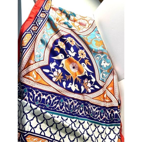 Womens Vibrant Multicolor Shawl Geometric Knit Scarf 34” x 72” - Picture 4 of 8